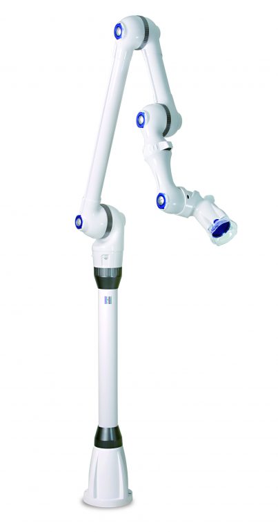 治療中に舞う粉塵を吸引する口腔外バキューム